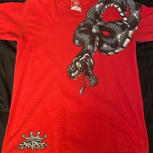 early 2000’s vintage red JNCO snake shirt * super rare